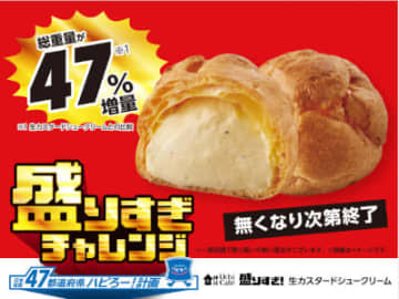 2月20日夕方ごろ登場する「盛りすぎ！生カスタードシュークリーム」