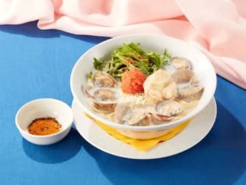 「手汲み生湯葉と明太子の 豆乳クリームスープパスタ」（税込 1089円）