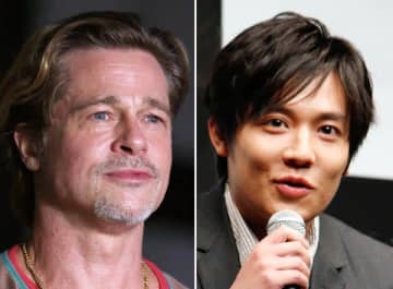 ブラッド・ピットと小出恵介（Ｃ）日刊ゲンダイ