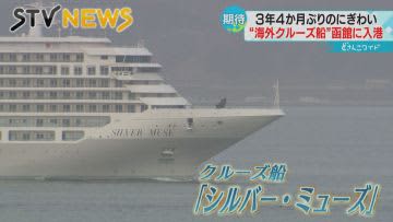 「日本大好き！」外国人観光客を朝市に案内　３年４か月ぶり　国際クルーズ船が函館に入港