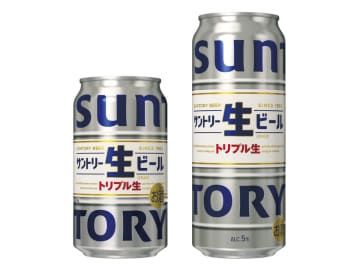 ↑「サントリー生ビール」350ml（左）、500ml（右）