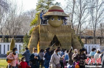 新疆ウイグル自治区ウルムチ市にあるウルムチ植物園では「わら人形芸術フェスティバル」が開催され、多くの親子連れが訪れ、楽しんでいた。