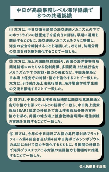 第15回中日高級事務レベル海洋協議が10日、日本の東京で開催された。