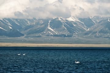  新疆維吾爾（ウイグル）自治区博爾塔拉蒙古（ボルタラ・モンゴル）自治州にある賽里木（サイラム）湖はこのほど、大規模な解氷シーズンに入った。