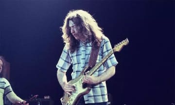 Rory Gallagher live at London’s Hammersmith Odeon, 1977. Photo courtesy of the Rory Gallagher Estate