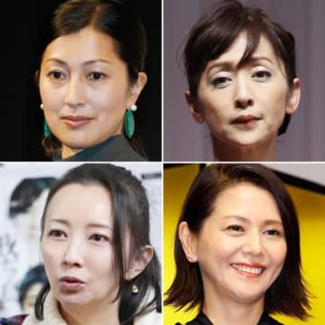 左上から時計回りに、鶴田真由、斉藤由貴、小泉今日子、高橋由美子（Ｃ）日刊ゲンダイ