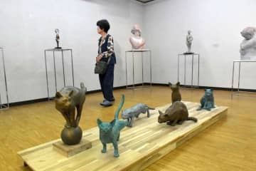 個性豊かな作品が集まった第49回MITO彫刻展=水戸市泉町