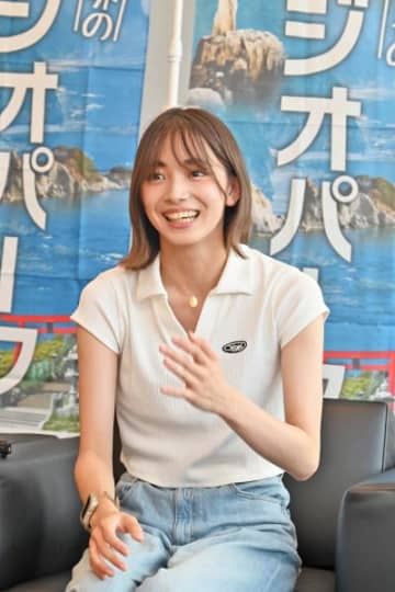 三陸ジオパークアンバサダーに就任した後藤萌咲さん