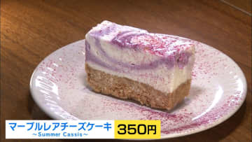 夏季限定の「マーブルレアチーズケーキ～Summer Cassis～」