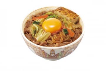 「月見すきやき牛丼」（ミニ 600円／並 650円／中盛 830円／大盛 830円／特盛 980円／メガ 1130円）　※価格は税込み