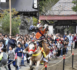 2018年に行われた流鏑馬の様子