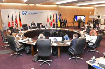 G7水戸内務・安全担当相会合で意見を交わした各国閣僚ら=水戸市民会館