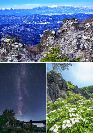 （写真上）最優秀賞に選ばれた後藤さんの作品「国司沢冬景色」、（写真下段・左）寺島さんの優秀賞作品、（同・右））布田さんの優秀賞作品