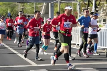 北京ハーフマラソンが4月14日に開催される。写真は昨年の大会。