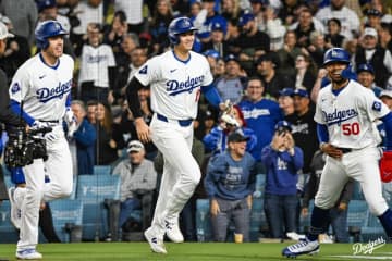 本拠地ドジャー・スタジアムでも大活躍の大谷翔平選手　※画像はロサンゼルス・ドジャースの公式X『@Dodgers』より