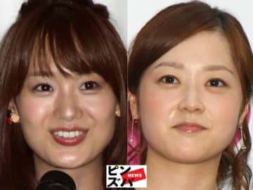 フジテレビ井上清華アナ、日本テレビ水卜麻美アナ（C）ピンズバNEWS