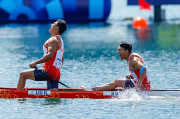 パリ五輪カヌー・スプリントの男子カナディアンペア500メートル決勝が8日に行われ、中国の劉浩/季博文ペアが1分39秒48のタイムで金メダルを手にした。