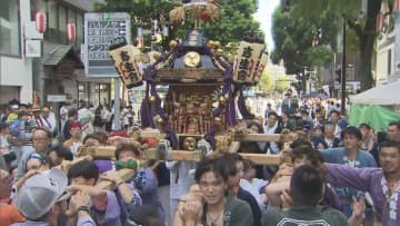 台風の影響で親子三代夏祭り 午後から開催