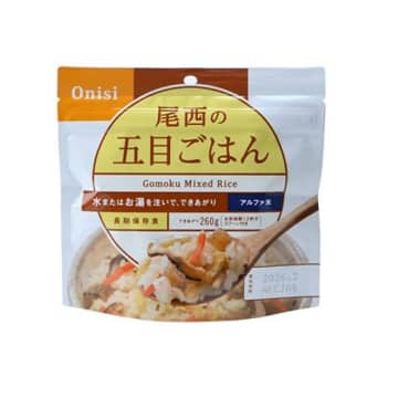 「尾西食品 アルファ米 五目ご飯」（税込 410円）