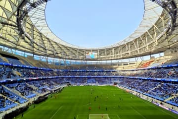 サッカーの26年W杯アジア最終予選が間もなく始まり、中国代表は5日に日本と敵地で初戦を迎え、10日にサウジアラビアとホーム（大連梭魚湾サッカー場）で対戦する。写真は大連梭魚湾サッカー場。