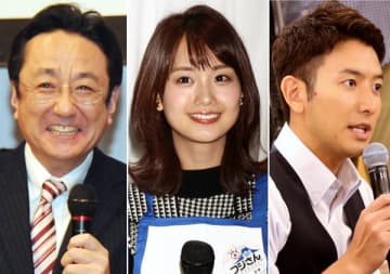 左から三宅正治アナ、井上清華アナ、生田竜聖アナ（Ｃ）日刊ゲンダイ