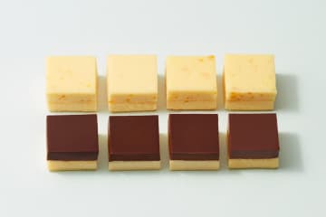 写真上段「SHIRO ホワイトチョコレート」、下段「KURO ミルクチョコレート」